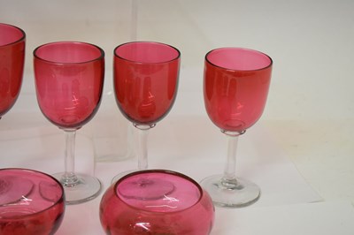 Lot 576 - Assorted cranberry glass