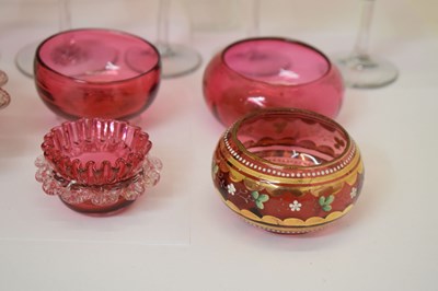 Lot 576 - Assorted cranberry glass