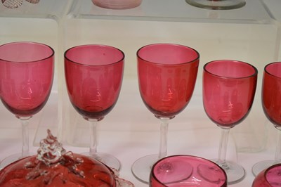 Lot 576 - Assorted cranberry glass