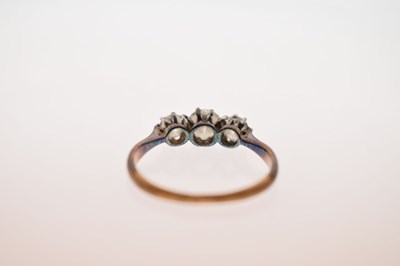Lot 5 - Diamond 18ct yellow gold three stone ring