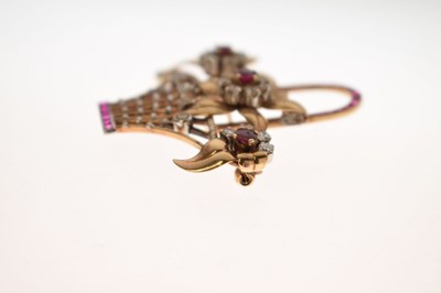 Lot 37 - Ruby and diamond giardinetto brooch