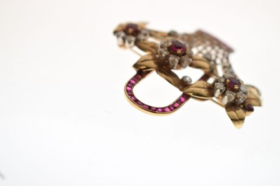 Lot 37 - Ruby and diamond giardinetto brooch