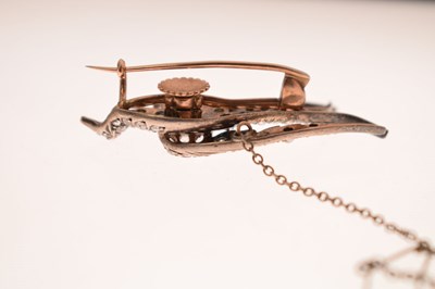 Lot 34 - Victorian diamond and ruby swallow brooch