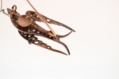 Lot 34 - Victorian diamond and ruby swallow brooch