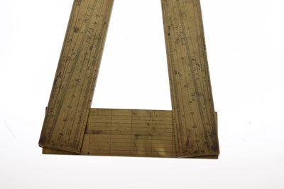 Lot 199 - 17th century brass folding Gunter sector measure rule in the manner of Edmund Gunter