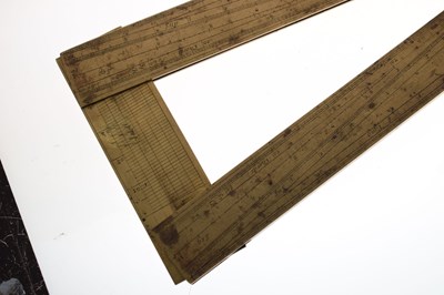 Lot 199 - 17th century brass folding Gunter sector measure rule in the manner of Edmund Gunter