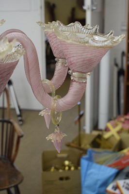 Lot 420 - Murano glass six branch chandelier