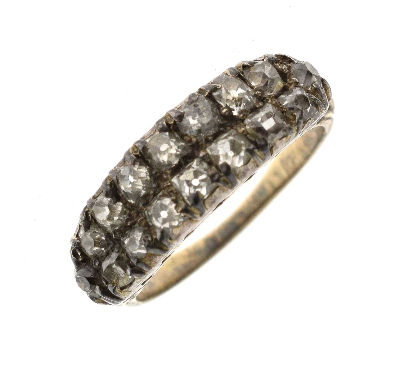 Lot 5 - Early 19th century diamond two-row half eternity ring