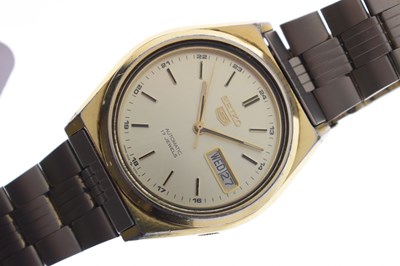 Lot 219 - Seiko - 5 two-tone bracelet watch