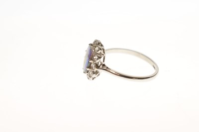 Lot 15 - Black opal and diamond platinum cluster ring