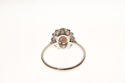 Lot 15 - Black opal and diamond platinum cluster ring