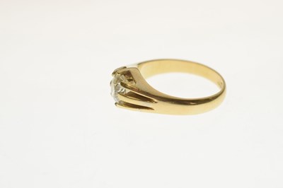Lot 2 - Diamond solitaire 18ct yellow gold ring