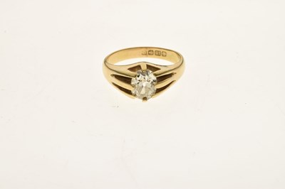 Lot 2 - Diamond solitaire 18ct yellow gold ring