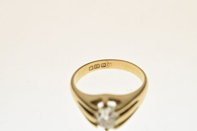 Lot 2 - Diamond solitaire 18ct yellow gold ring
