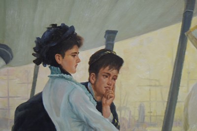 Lot 493 - After James Tissot (1836-1902) - Oil on canvas - ‘The Gallery of H.M.S. Calcutta’