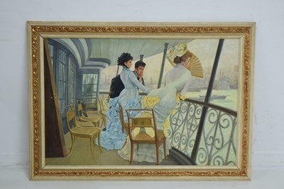 Lot 493 - After James Tissot (1836-1902) - Oil on canvas - ‘The Gallery of H.M.S. Calcutta’