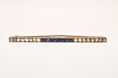 Lot 24 - Art Deco diamond and sapphire bar brooch