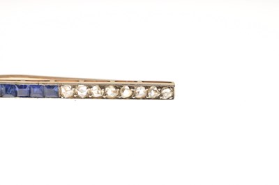 Lot 24 - Art Deco diamond and sapphire bar brooch