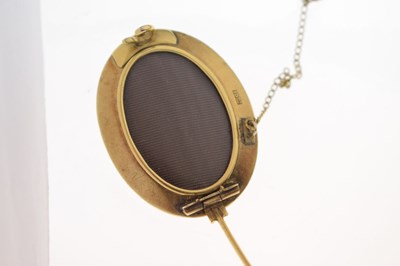 Lot 28 - Late Victorian pearl 15ct gold oval brooch