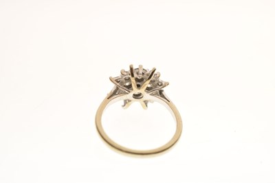 Lot 8 - Diamond white metal cluster ring stamped 18ct