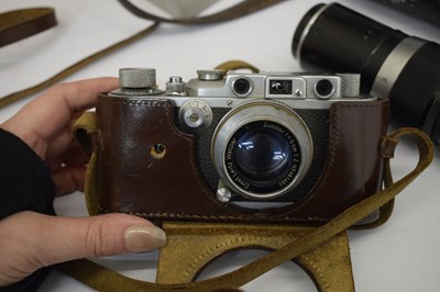 Lot 256 - A Leica DRP Ernst Leitz Wetzlar camera number 314744 fitted with a Summar F=5cm 1/2 lens