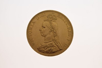 Lot Queen Victoria five pound gold coin (Quintuple sovereign), 1887