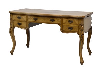 Lot 482 - Late 19th century French walnut bureau plat