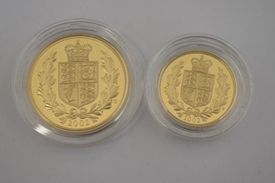 Lot Elizabeth II gold proof four coin sovereign set, 2002