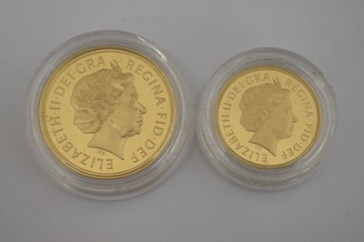 Lot Elizabeth II gold proof four coin sovereign set, 2002
