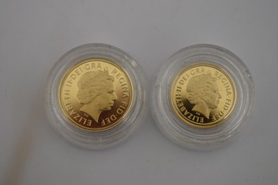 Lot Elizabeth II gold proof four coin sovereign set, 2002