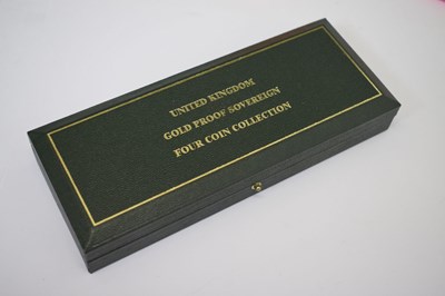 Lot Elizabeth II gold proof four coin sovereign set, 2002