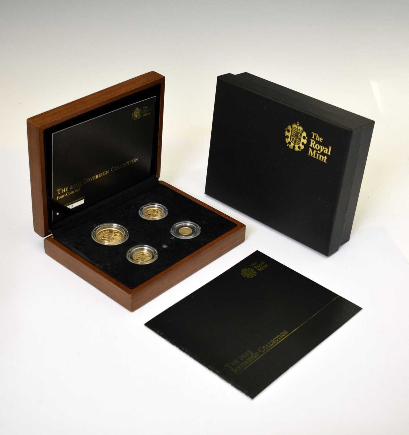 Lot Elizabeth II gold proof four coin Sovereign Collection set, 2013