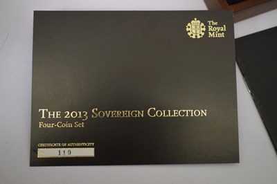 Lot Elizabeth II gold proof four coin Sovereign Collection set, 2013