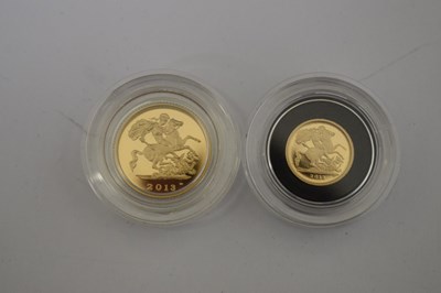 Lot Elizabeth II gold proof four coin Sovereign Collection set, 2013
