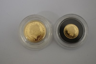Lot Elizabeth II gold proof four coin Sovereign Collection set, 2013