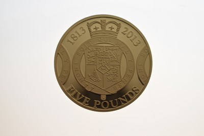 Lot Baliwick of Guernsey - Elizabeth II gold commemorative £5 crown, 2013