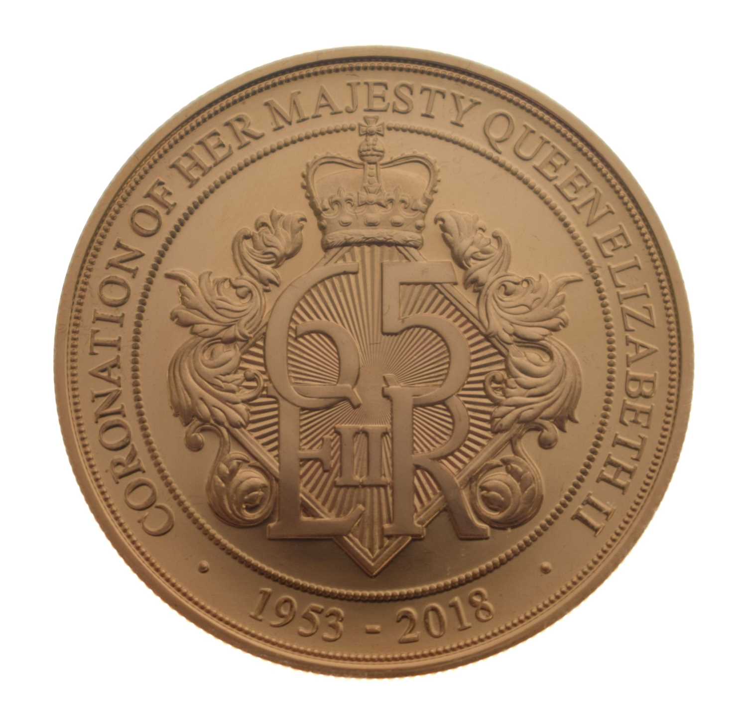 Lot Isle of Man - Elizabeth II gold proof five-pound coin, 2018