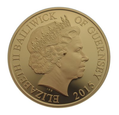Lot Bailiwick of Guernsey - Elizabeth II gold proof £5 coin, 2015