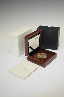 Lot Elizabeth II gold proof £5 coin, 2017, commemorating the platinum wedding anniversary