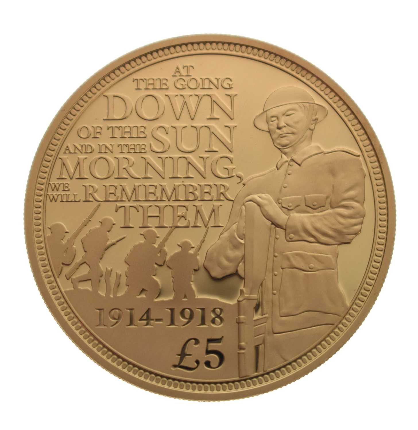 Lot Bailiwick of Guernsey - Elizabeth II gold proof £5 coin, 2014
