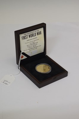 Lot Bailiwick of Guernsey - Elizabeth II gold proof £5 coin, 2014
