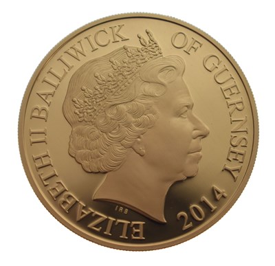 Lot Bailiwick of Guernsey - Elizabeth II gold proof £5 coin, 2014