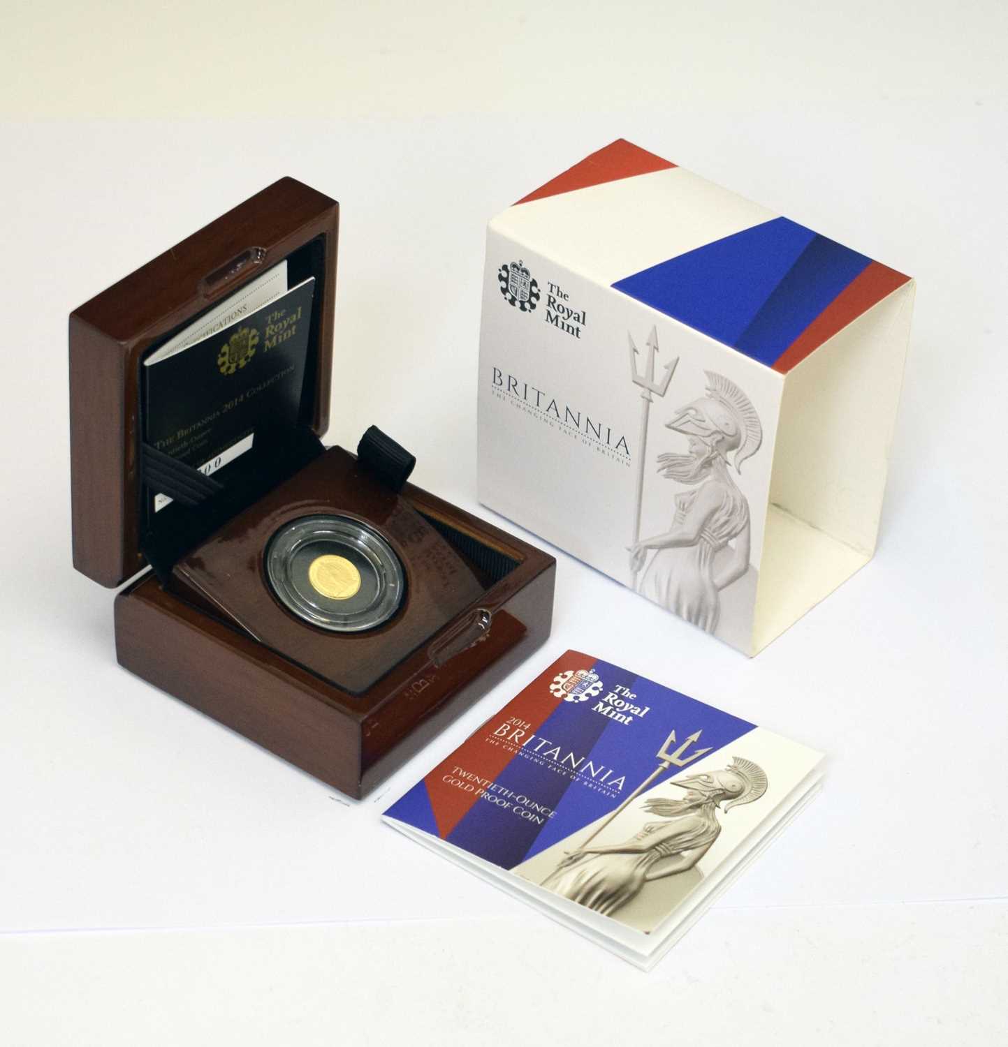 Lot 278 - Elizabeth II gold proof twentieth-ounce Britannia coin, 2014