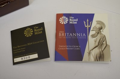 Lot 278 - Elizabeth II gold proof twentieth-ounce Britannia coin, 2014
