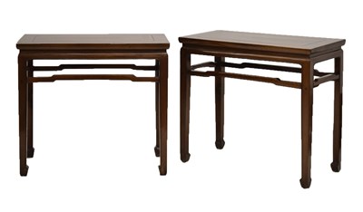 Lot 364 - Pair of Chinese yumu (elm) side tables
