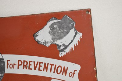Lot Vintage enamel sign - Royal Society For Prevention Of Cruelty To Animals