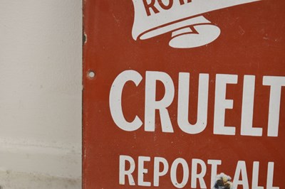 Lot Vintage enamel sign - Royal Society For Prevention Of Cruelty To Animals