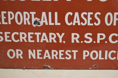 Lot Vintage enamel sign - Royal Society For Prevention Of Cruelty To Animals