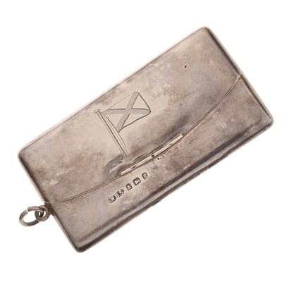 Lot 143 - Edward VII silver card case commemorating the Imperial Russian Armoured Cruiser РЮРИКЬ / Rurik