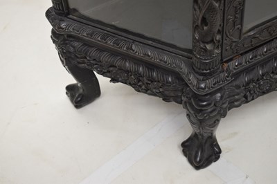 Lot 366 - Good Chinese carved hongmu vitrine or display cabinet